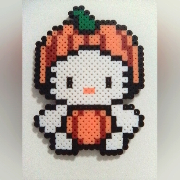 Thanksgiving hello kitty pumpkin perler bead decor - Picture 1 of 1